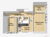 Prodej bytu 3+1, 56 m2, OV, St��bro (okres Tachov), ul. Bro��kova