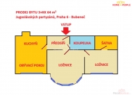 Prodej bytu 3+kk, 64 m2, OV, Praha 6, Bubene�, ul. Jugosl�vsk�ch partyz�n�